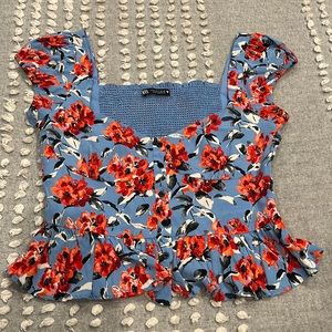Zara floral, crop top